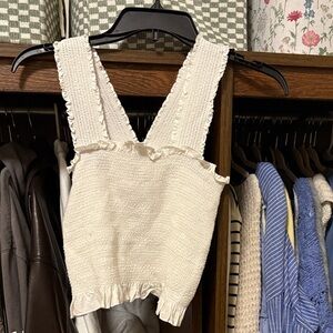 Cotton Candy Cream Smocked Crop Top